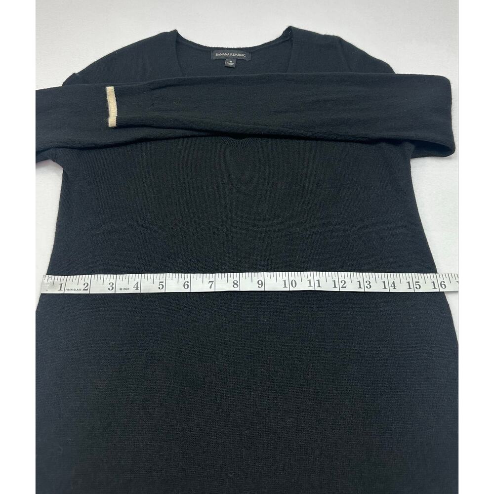 Banana Republic Black Merino Cashmere VNeck Long Sleeve Sweater Dress Size Small - Picture 9 of 10